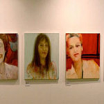 Some of British artist Hilary Barry's paintings in an exhibition at Redchurch Street Gallery in London's East End, in March 2010.