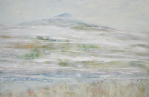 Photograph of British artist Hilary Barry's painting hin oil, titled"Dragon's Breath". Size 152 x 100 cm.