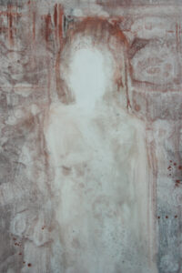 Photo of British artist Hilary Barry's figurative painting "Shadow" (oil on canvas, 40 x 60 cm)