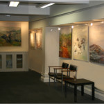 British artist Hilary Barry's paintings in an exhibition at the London Centre for Psychotherapy, in 2014